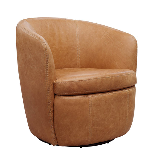 BAROLO - VINTAGE SADDLE SWIVEL CLUB CHAIR