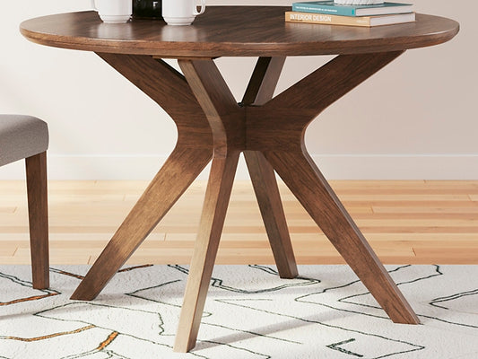 Wooden side table with a modern design in a room setting