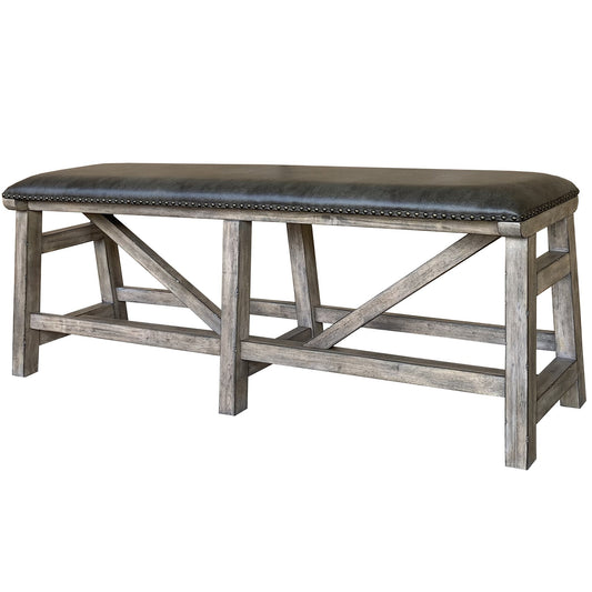 LODGE DINING BENCH COUNTER UPHOLSTERED 60 IN.
