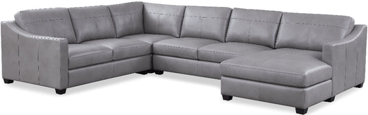 Gray sectional sofa on a white background