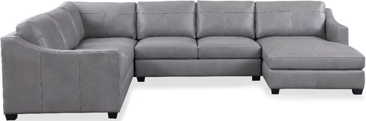 Gray sectional sofa on a white background