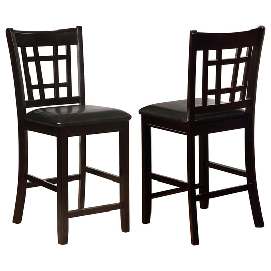 Lavon Wood Counter Height Dining Chair Black and Espresso (Set of 2)