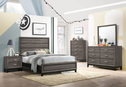 Watson Four-piece Full Bedroom Set Grey Oak