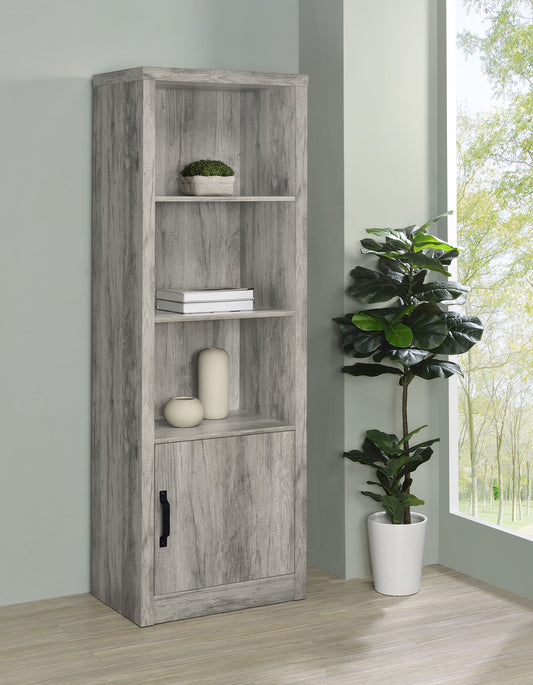 Burke 4-shelf Engineered Wood Media Tower Grey Driftwood