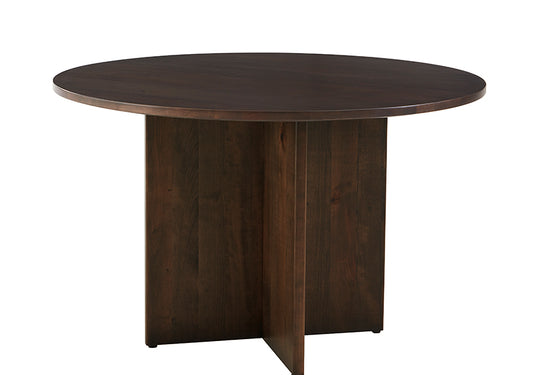 48 INCH ROUND TABLE W/ WOOD BASE