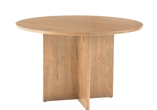 48 INCH ROUND TABLE W/ WOOD BASE