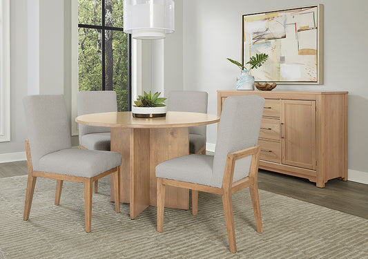 48 INCH ROUND TABLE W/ WOOD BASE