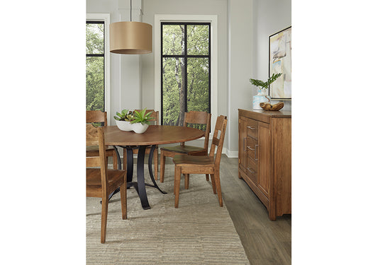 48 INCH ROUND TABLE W/ METAL BASE