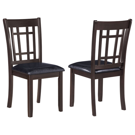 Lavon Wood Dining Side Chair Black and Espresso (Set of 2)