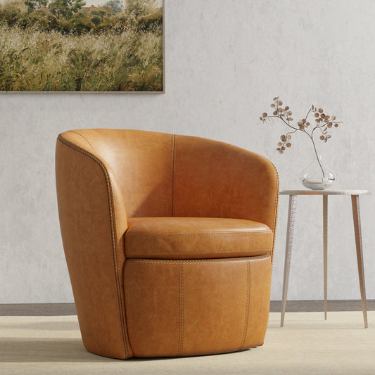 BAROLO - VINTAGE SADDLE SWIVEL CLUB CHAIR