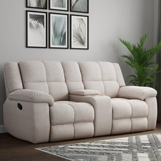 BUSTER - OPAL TAUPE MANUAL DUAL RECLINING CONSOLE LOVESEAT