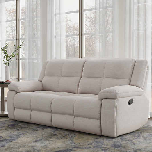 BUSTER - OPAL TAUPE MANUAL DUAL RECLINING SOFA