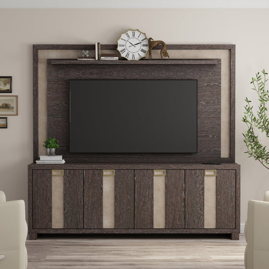 ASCENT 90 IN. TV CONSOLE WITH HUTCH AND BACK PANEL