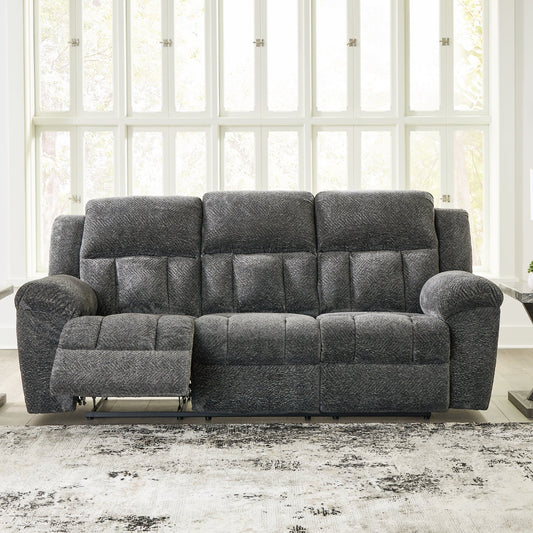 gray reclining sofa in living room