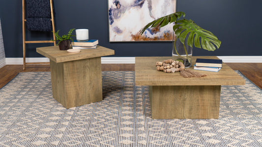 Devar 2-piece Square Coffee and End Table Set Mango