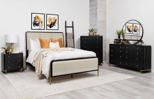 Arini 5-piece Queen Bedroom Set Cream and Black