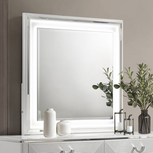 Cassia Dresser Mirror White High Gloss