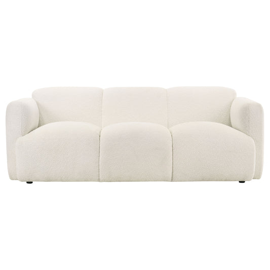 Dorset Fabric Upholstered Round Track Arm Sofa White
