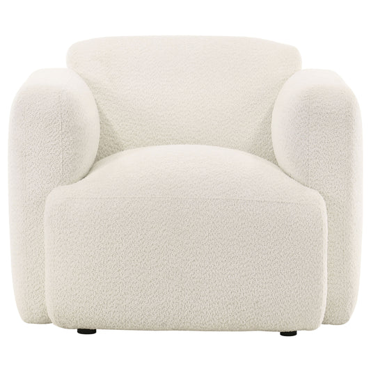 Dorset Fabric Upholstered Round Track Arm Accent Chair White