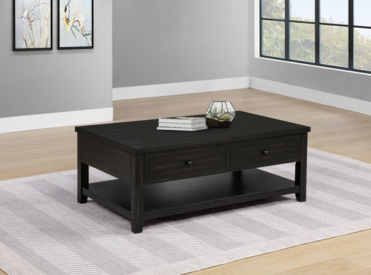 Payne 48-inch Mobile Lift Top Coffee Table Distressed Java