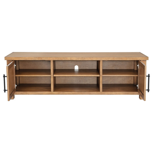 Beasley 2-Door 71-Inch Wood TV Stand Media Console Golden Oak
