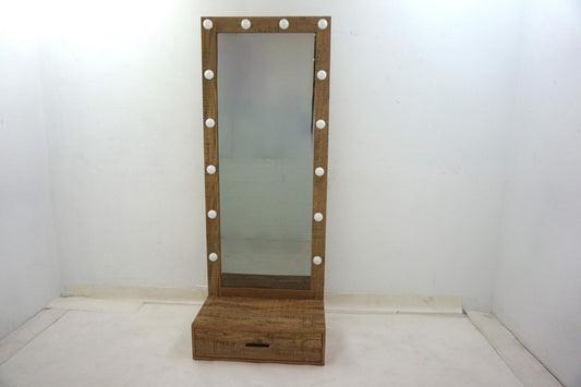 Spector 1-drawer Lighted Full-Length Floor Mirror Mango