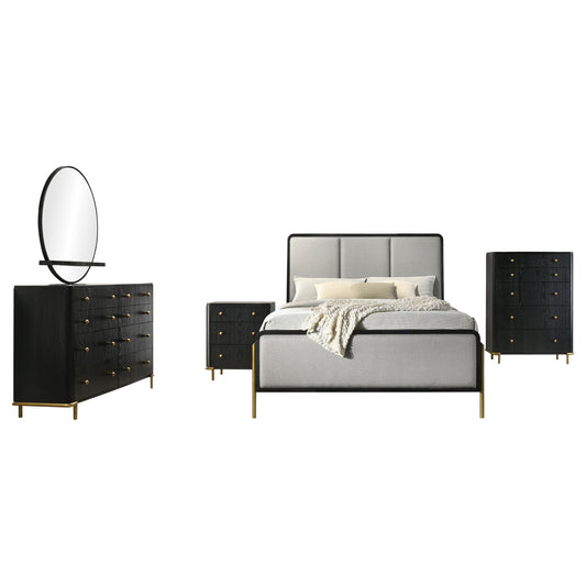 Arini 5-piece Eastern King Bedroom Set Black and Grey