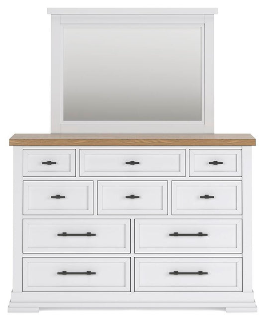 Ashbryn California King Panel Storage Bed, Dresser, Mirror and Nightstand
