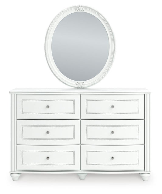 Maylilly Twin Upholstered Panel Storage Bed, Dresser, Mirror and Nightstand