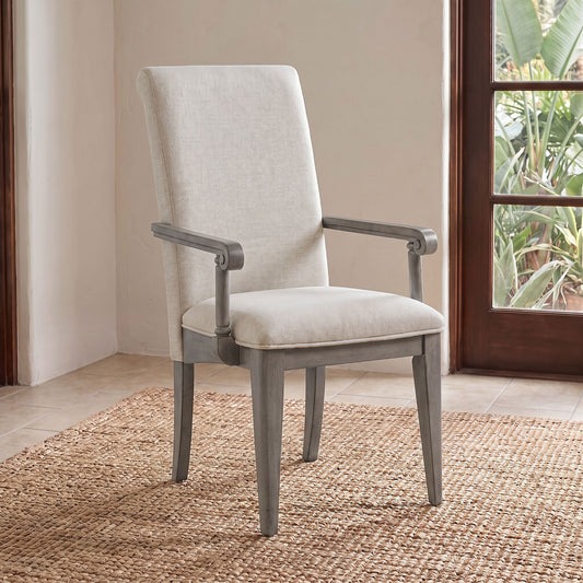 Cresswell Upholstered Dining Arm Chair Tan (Set of 2)