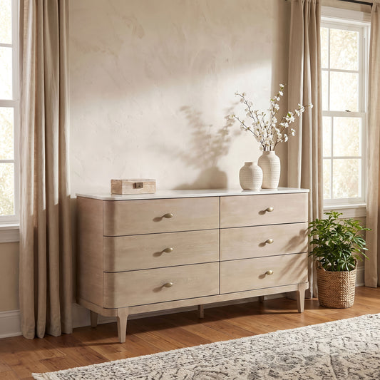 Lucaire 6-drawer Dresser Cabinet Sandstone