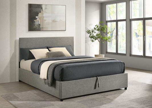 Reeves Upholstered Queen Lift-Top Storage Platform Bed Grey