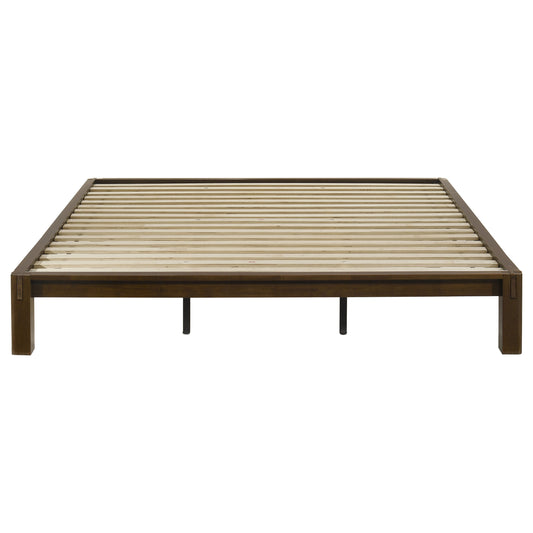 Gislen Eastern King Easy Assembly Wood Platform Bed Walnut