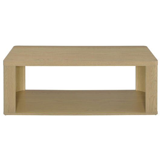 Alsina Rectangular Coffee Table with Open Shelf Greige