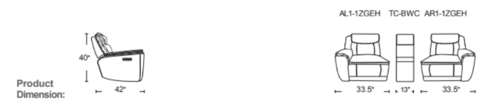 U70797 Zero Gravity Power Reclining Loveseat