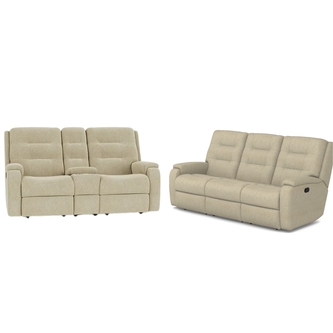 Arlo Power Reclining Sofa and Loveseat with Power Headrest and Lumbar