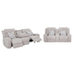 Logan Power Reclining Sofa and Loveseat w/ Power Headrest, Cupholders & USB Set