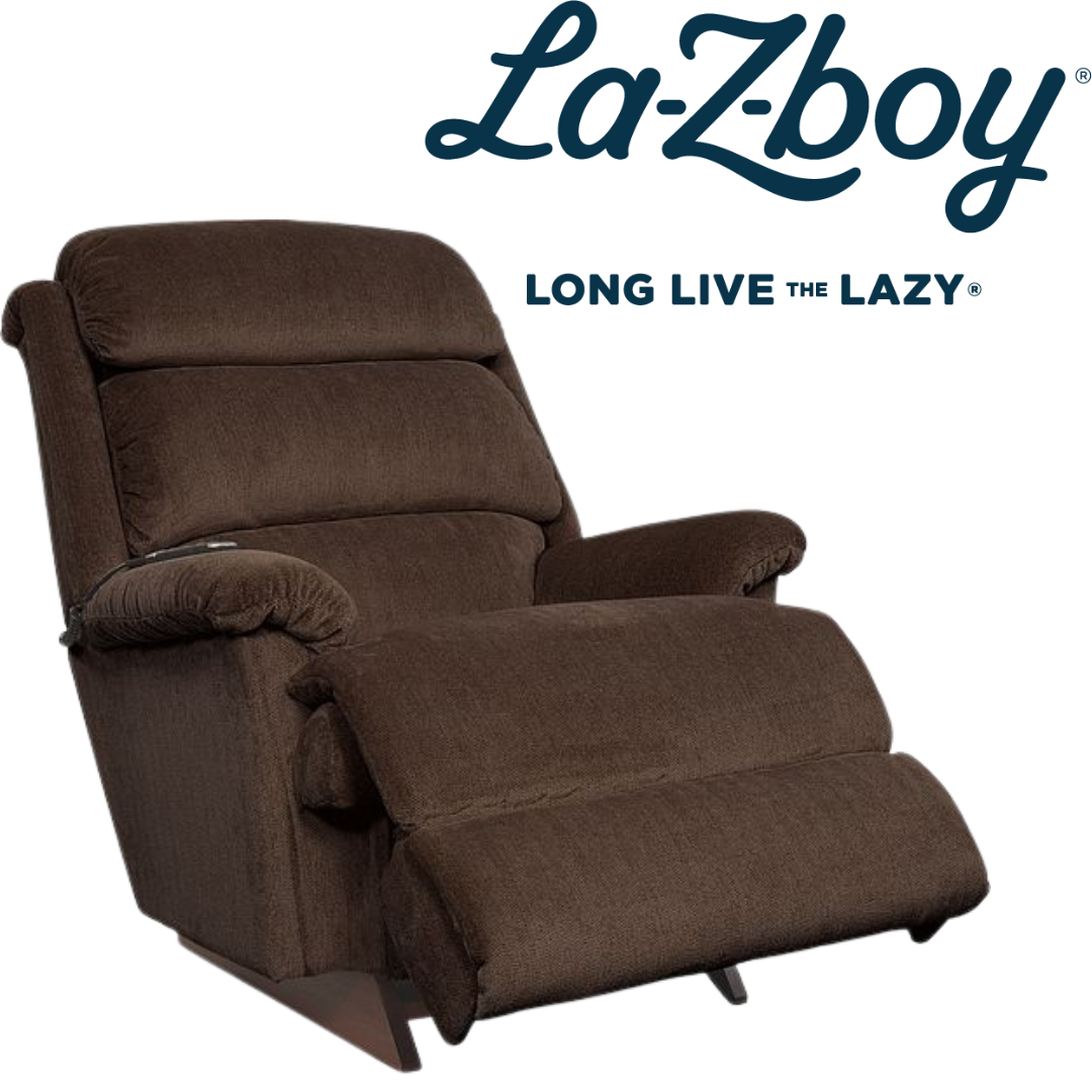 Brown recliner chair with La-Z-boy logo on a white background