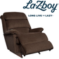 Brown recliner chair with La-Z-boy logo on a white background