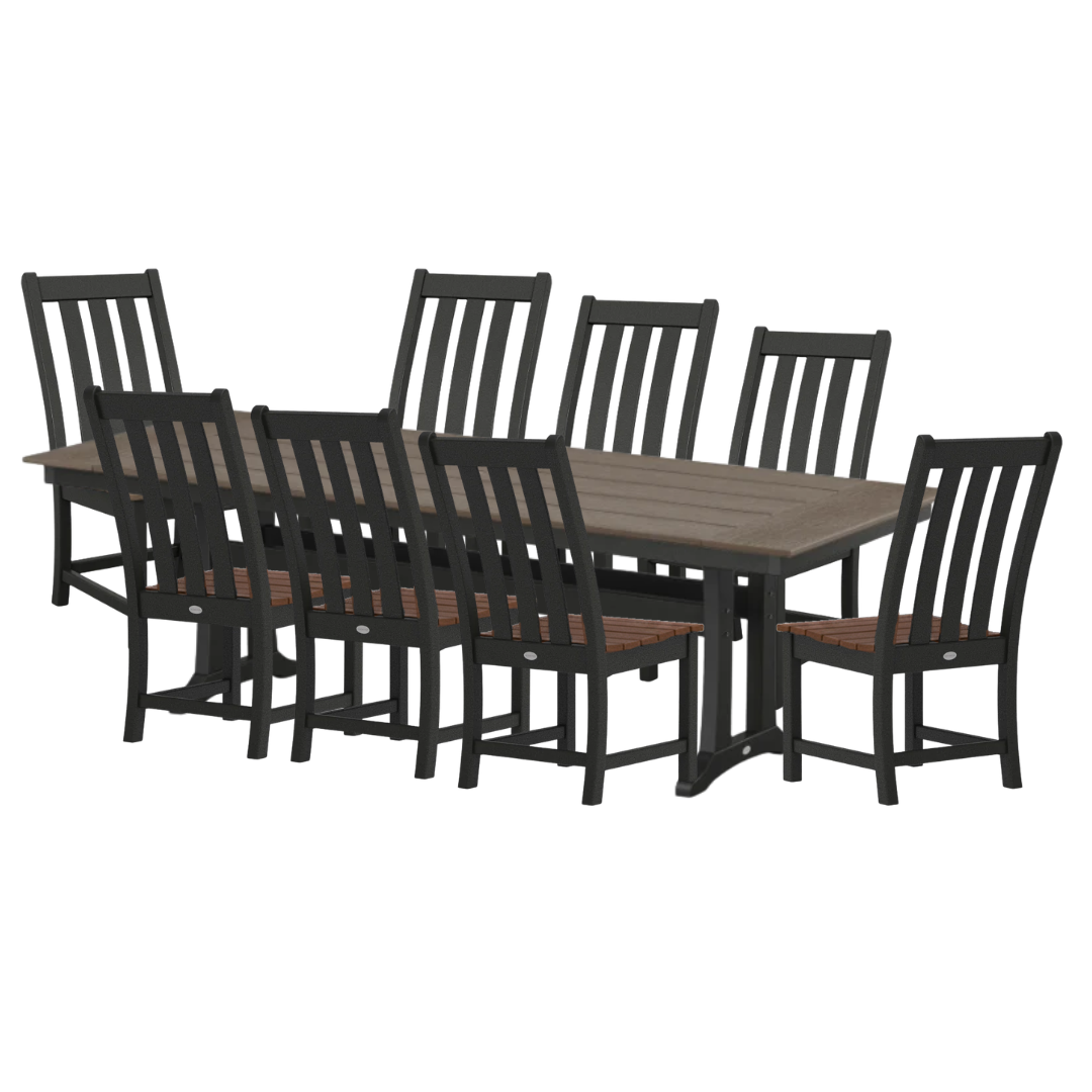 Farmhouse Trestle Vineyard Dining Set