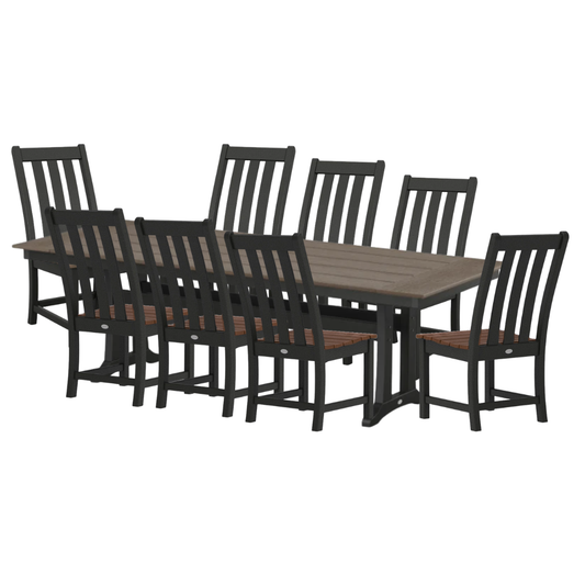 Farmhouse Trestle Vineyard Dining Set