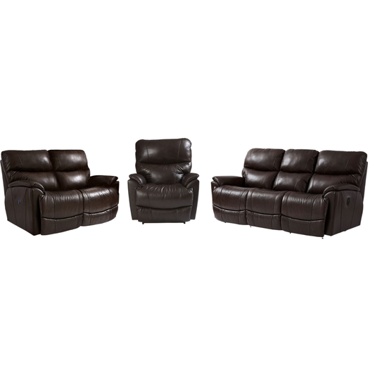Trouper Leather Reclining Sofa, Loveseat, and Recliner