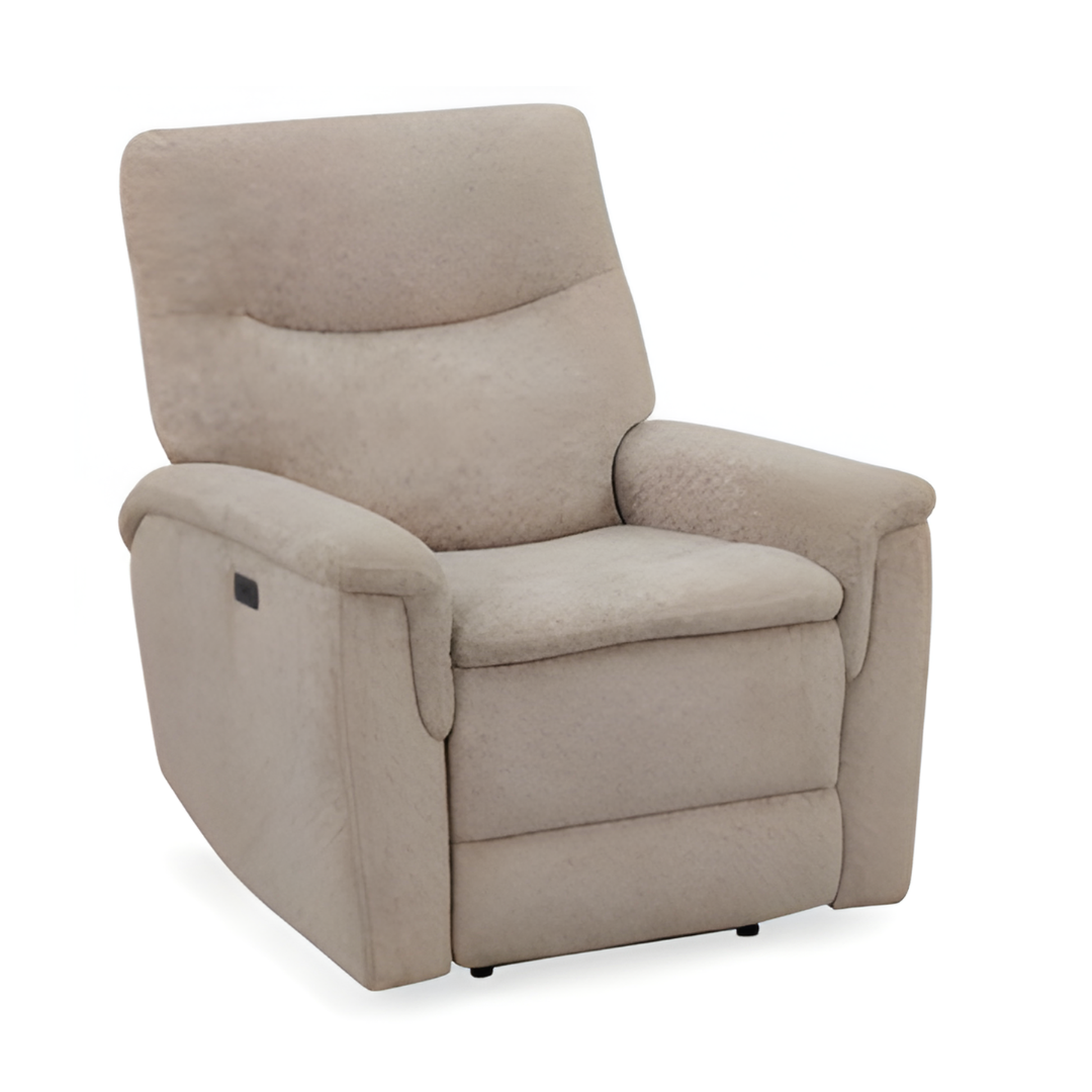 Beige recliner chair on a white background