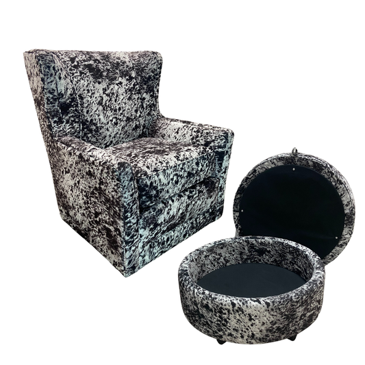 Willow Swivel Chair with Midtown Storage Ottoman