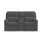 Flexsteel Score Power Reclining Loveseat with Console, Power Headrests & Lumbar