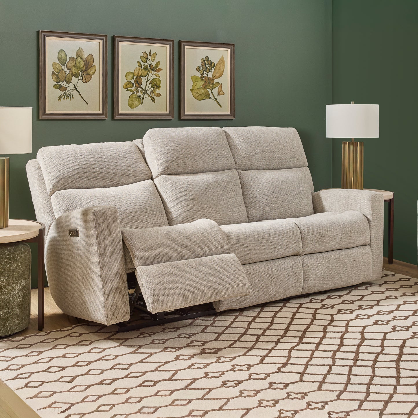Flexsteel Score Power Reclining Sofa with Power Headrests & Lumbar