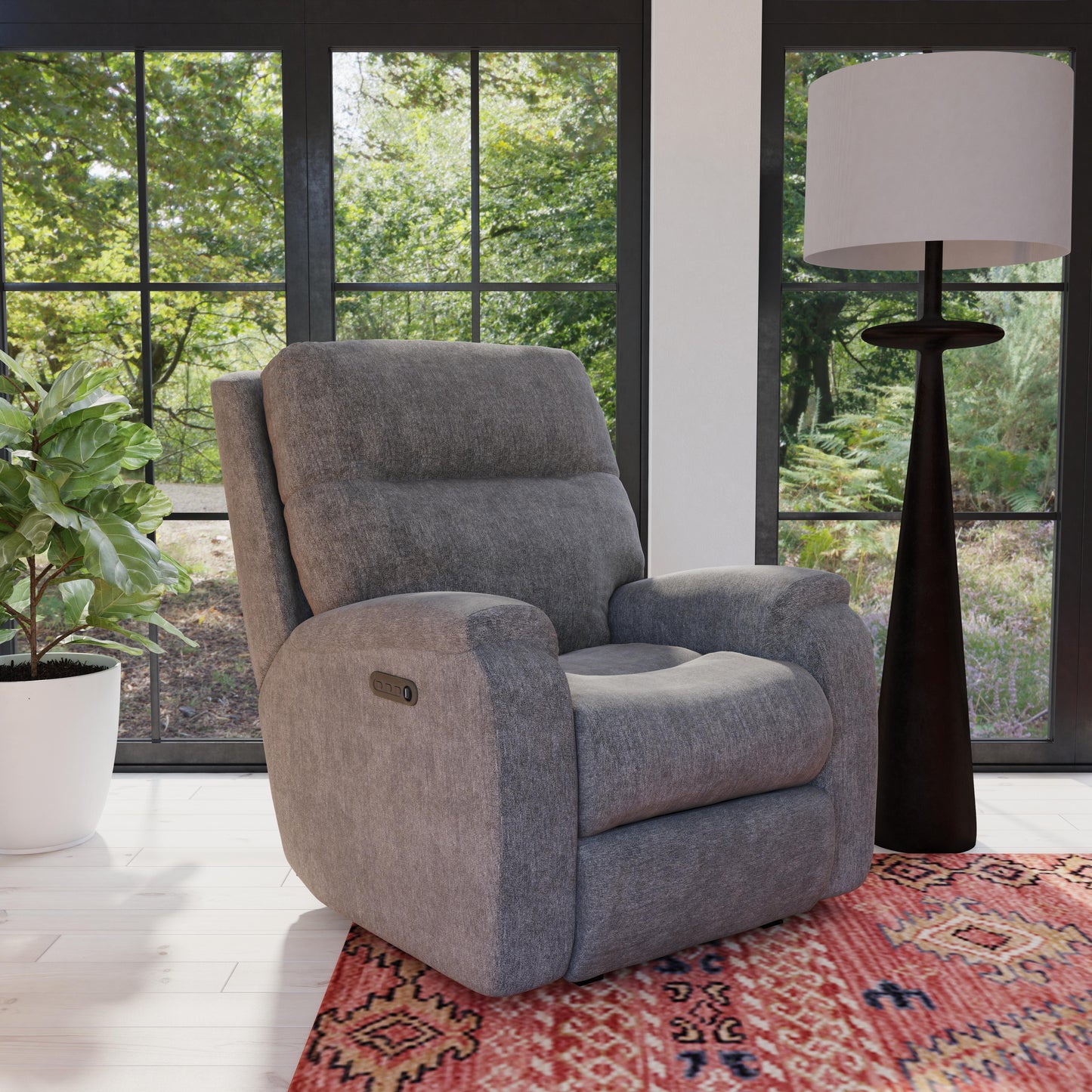 Flexsteel Penn Power Rocking Recliner with Power Headrest & Lumbar