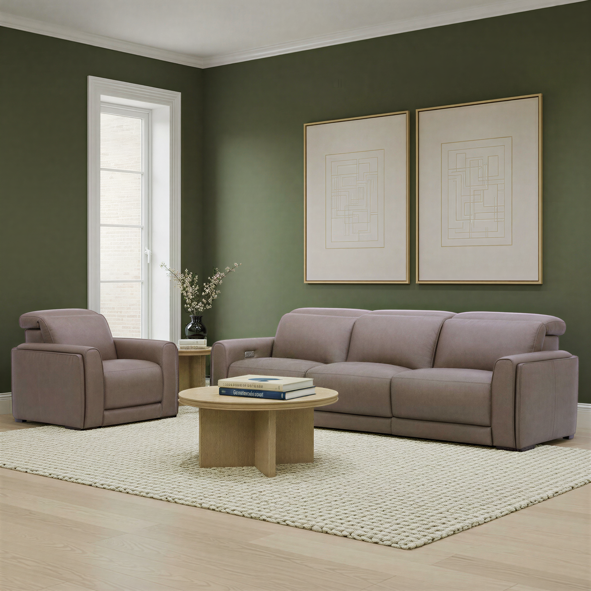 Flexsteel Sola Power Recliner with Power Headrest, Lumbar, Heat & Massage