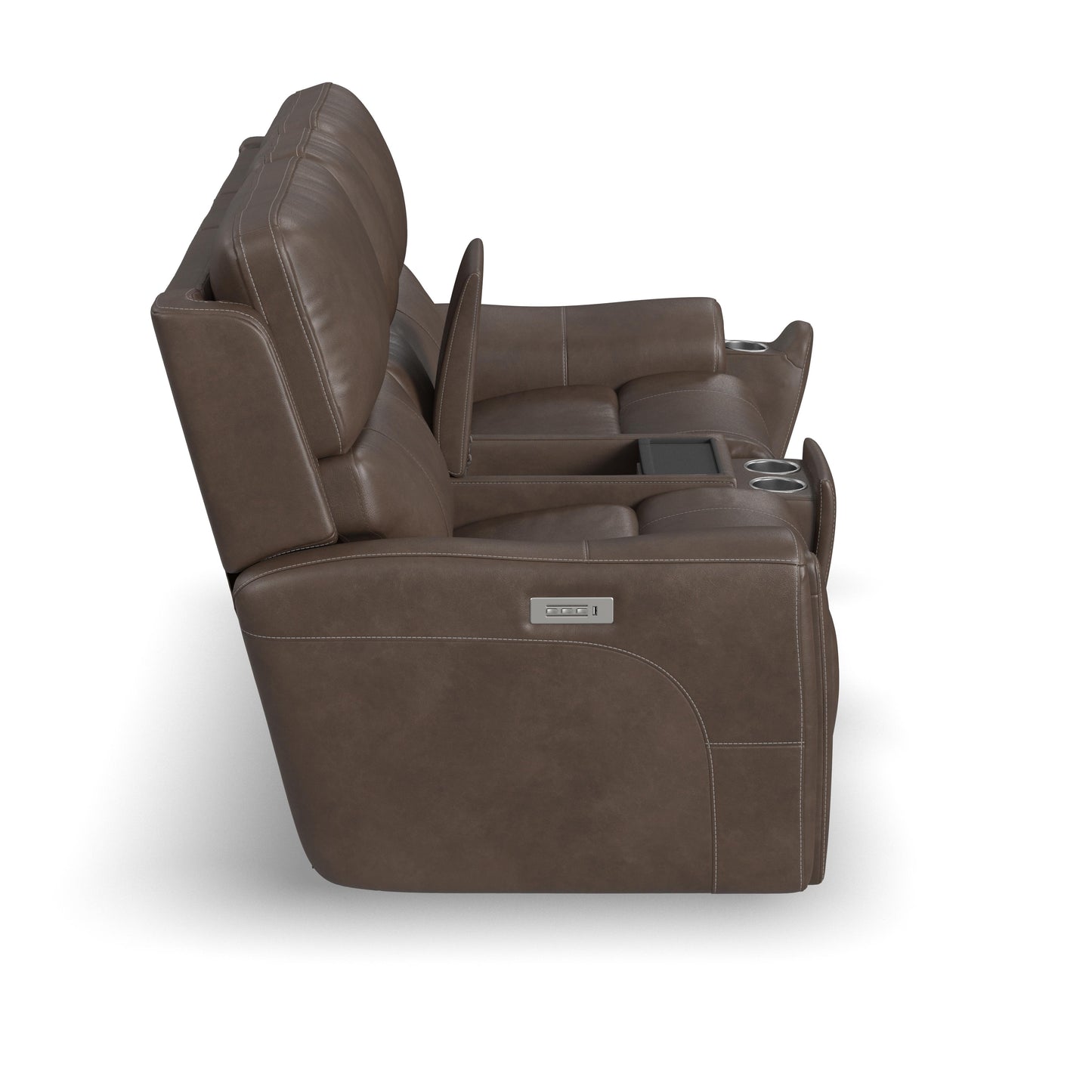 Flexsteel Carter Power Reclining Loveseat with Console & Power Headrests & Lumbar