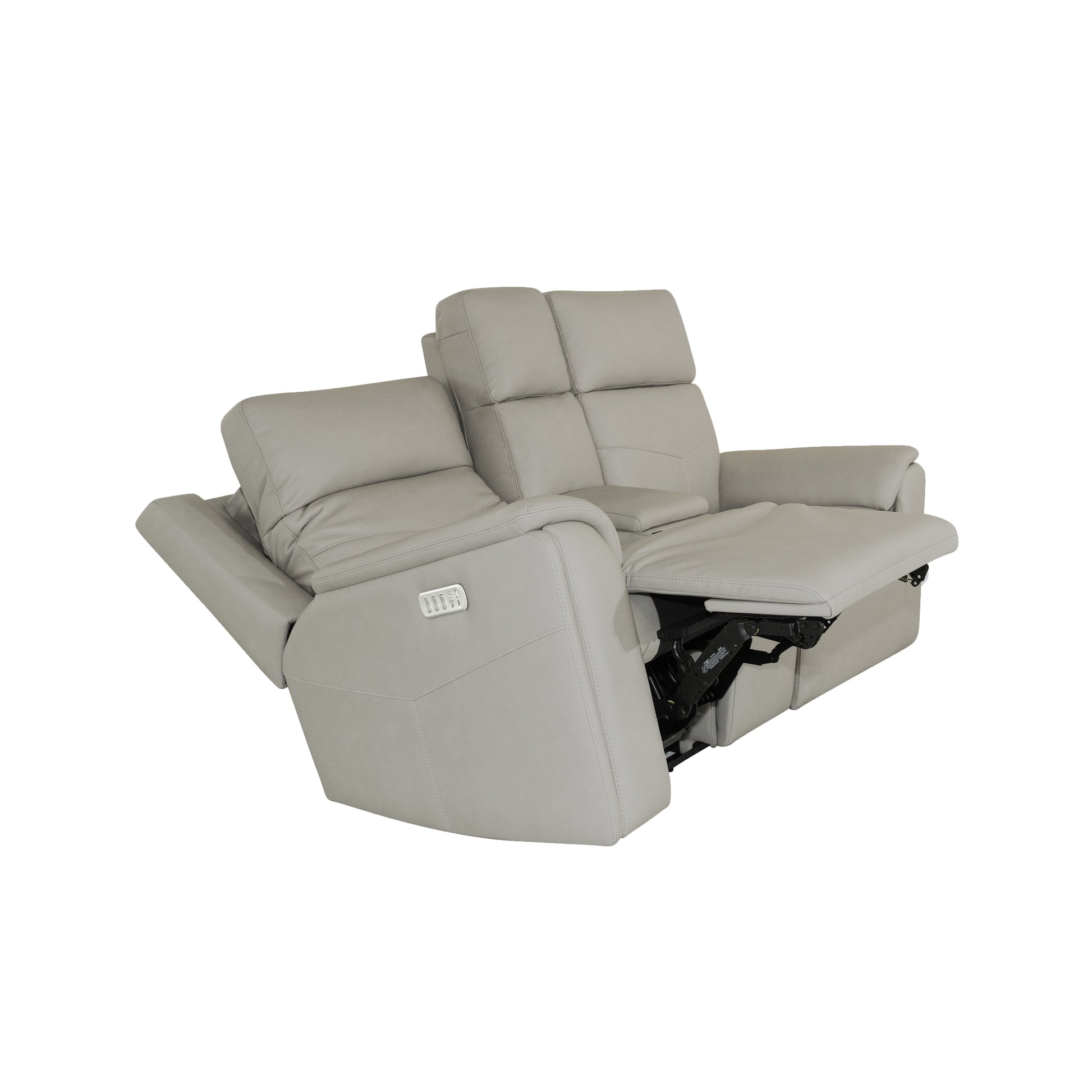 Flexsteel Vernon Power Reclining Loveseat with Console, Power Headrests, Lumbar, Heat & Massage